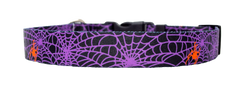 Spider Web Purple Dog Collar