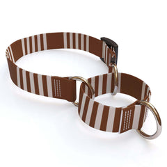 Soho Stripes on Brown Martingale Dog Collar