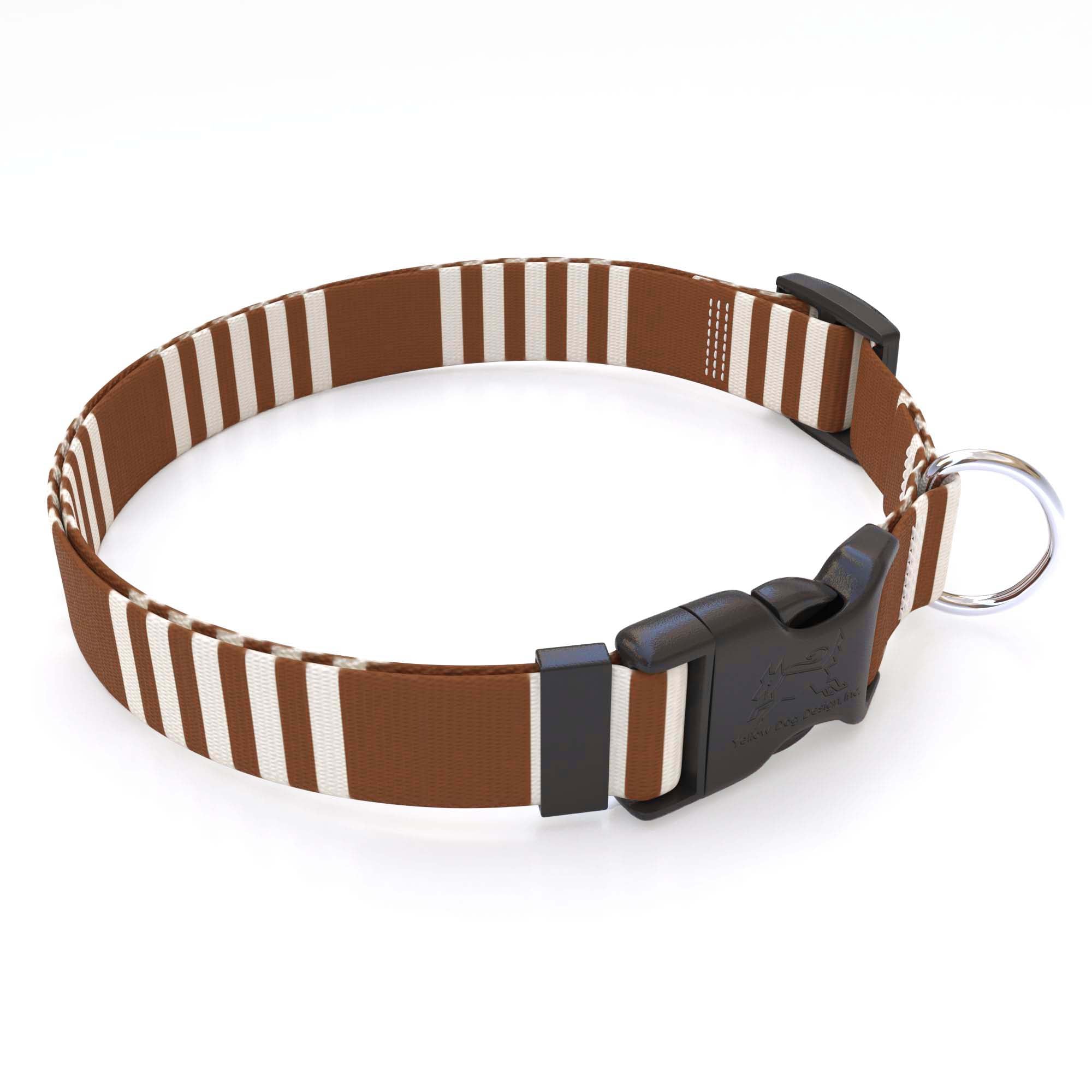 Soho Stripes on Brown Dog Collar