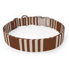 Soho Stripes on Brown Premium Sterling Dog Collar