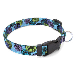 Spirals Blue Dog Collar