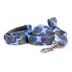 Spirals Blue EZ-grip Dog Leash