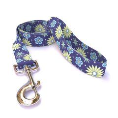 Teal Flowers Dog Leash