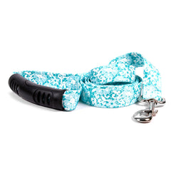 Teal Lace Flowers Dog Leash