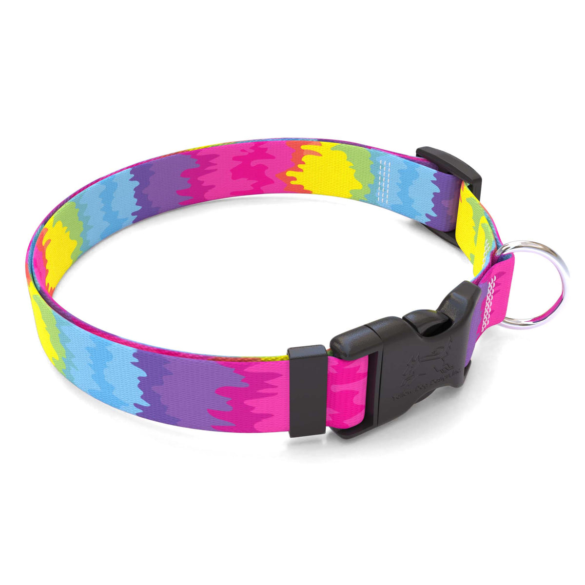 Personalized Rainbow Tie Dye Dog Collar