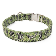 Tribal Seas Green Dog Collar