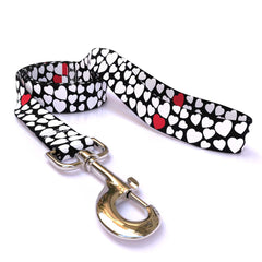 White Hearts Dog Leash