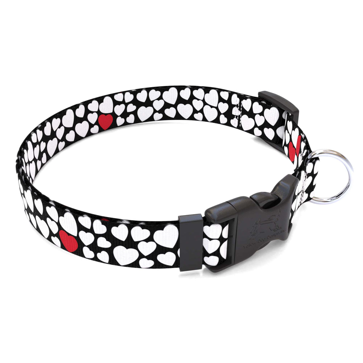 White Hearts Dog Collar