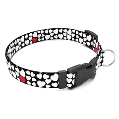 Personalized White Hearts Dog Collar