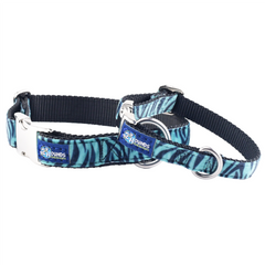 Wild Stripes Blue Velvet Essential Dog Collar