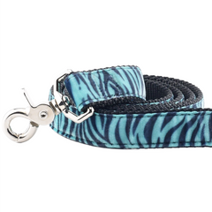 Wild Stripes Blue Velvet Dog Leash