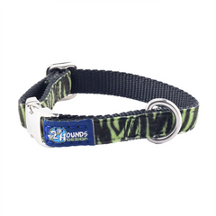 Wild Stripes Green Velvet Essential Dog Collar