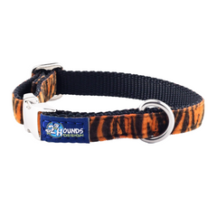 Wild Stripes Orange Velvet Essential Dog Collar