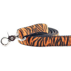 Wild Stripes Orange Velvet Dog Leash