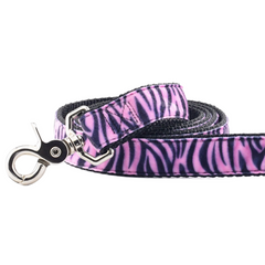 Wild Stripes Pink Velvet Dog Leash