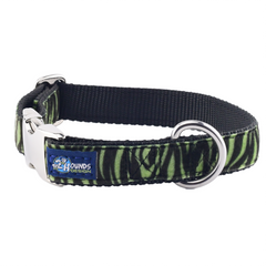 Wild Stripes Green Velvet Essential Dog Collar