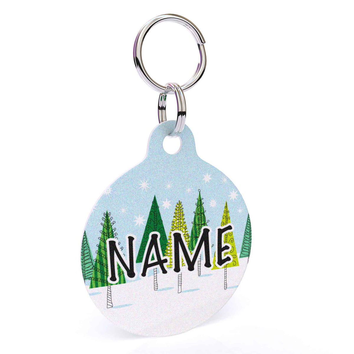 Winter Trees HD Dog ID Tag