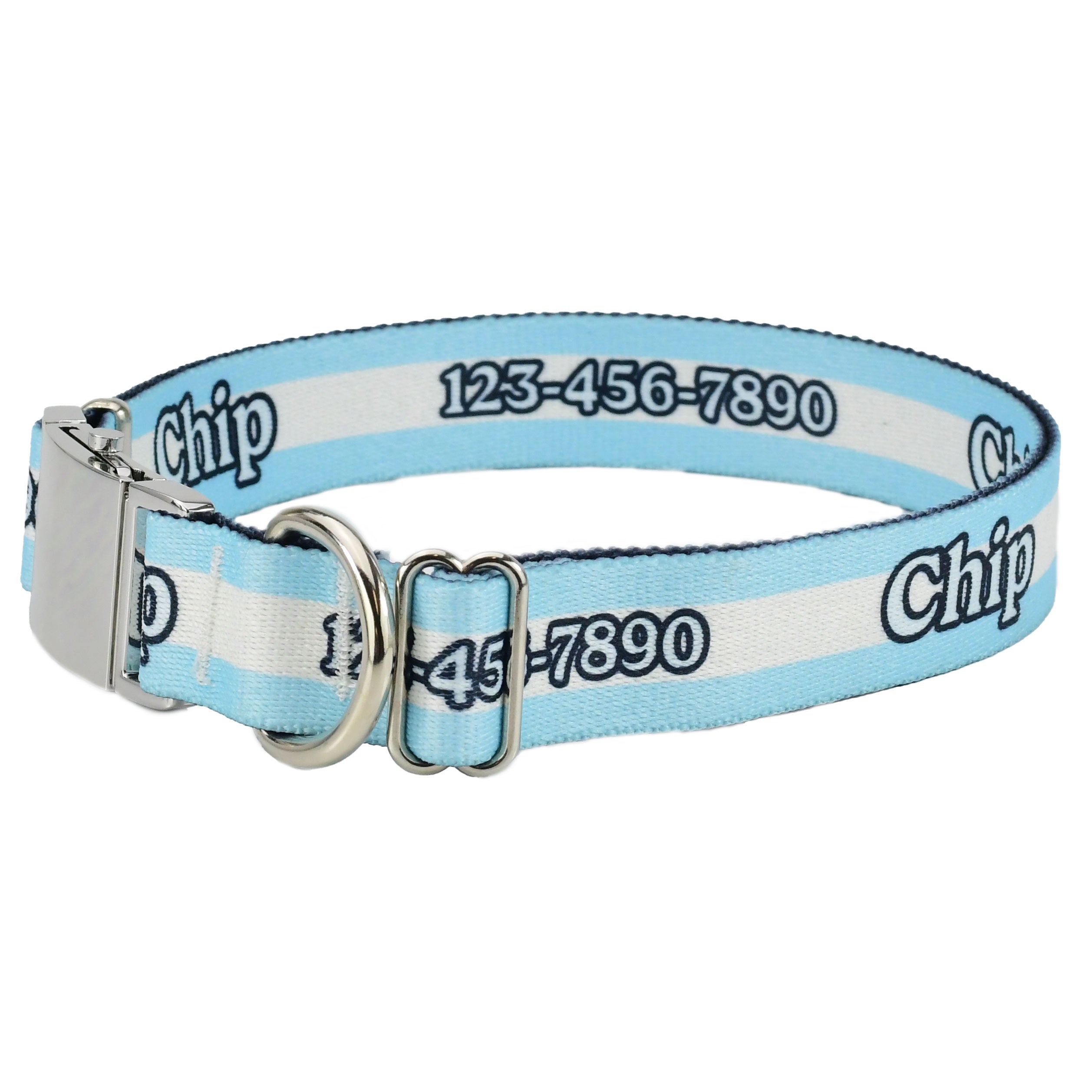 Personalized Mighty Stripes Dog Collar