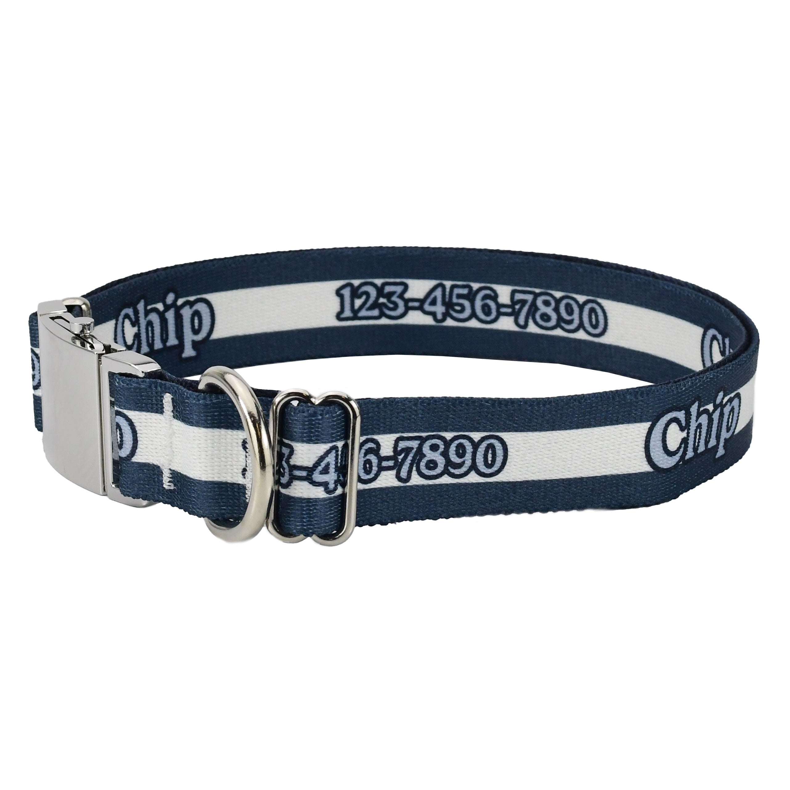 Personalized Mighty Stripes Dog Collar