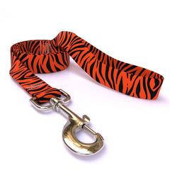 Zebra Print Rust Dog Leash