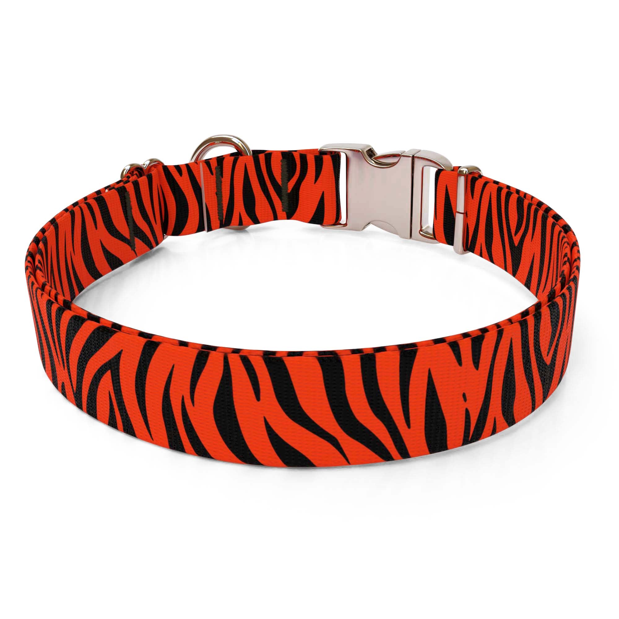 Zebra Print Rust Dog Collar