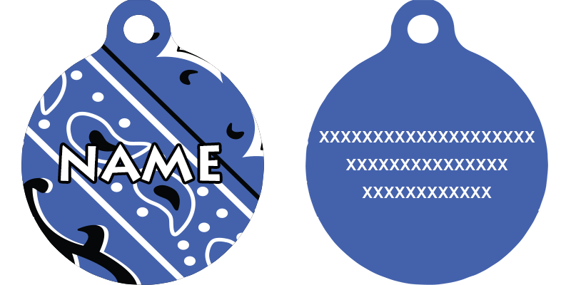 Bandana Blue HD Dog ID Tag