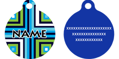 Blue Blocks HD Dog ID Tag