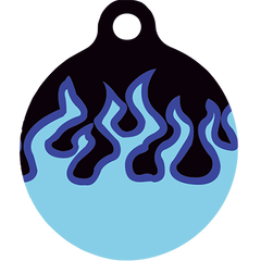 Blue Flames HD Dog ID Tag