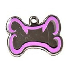 Purple Bone Dog ID Tag - With Engraving