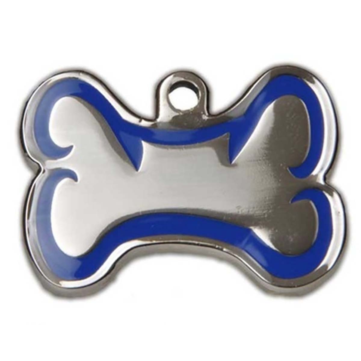 Royal Blue Bone Dog ID Tag - With Engraving