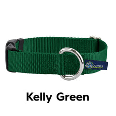 5/8" and 1" Kelly Green Nylon Buckle Dog Collar