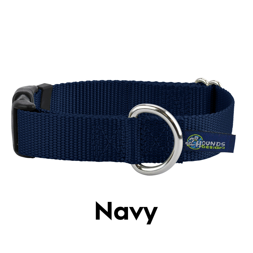 5/8" and 1" Navy Blue Nylon Buckle Dog Collar