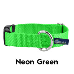 5/8" and 1" Neon Green Nylon Buckle Dog Collar