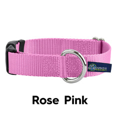 5/8" and 1" Rose Pink Nylon Buckle Dog Collar