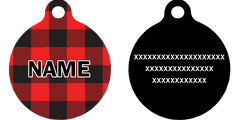 Buffalo Plaid Red HD Dog ID Tag