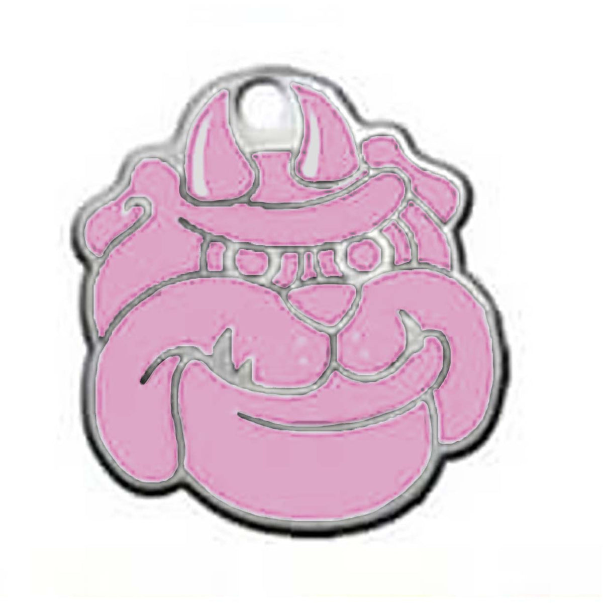 Pink Devil Dog Dog ID Tag - With Engraving