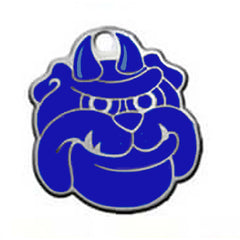 Royal Blue Devil Dog Dog ID Tag - With Engraving