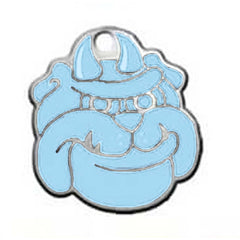 Sky Blue Devil Dog Dog ID Tag - With Engraving