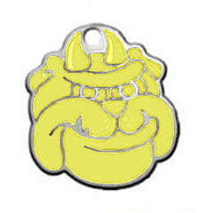 Yellow Devil Dog Dog ID Tag - With Engraving