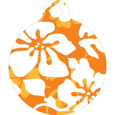 Island Floral Orange HD Dog ID Tag