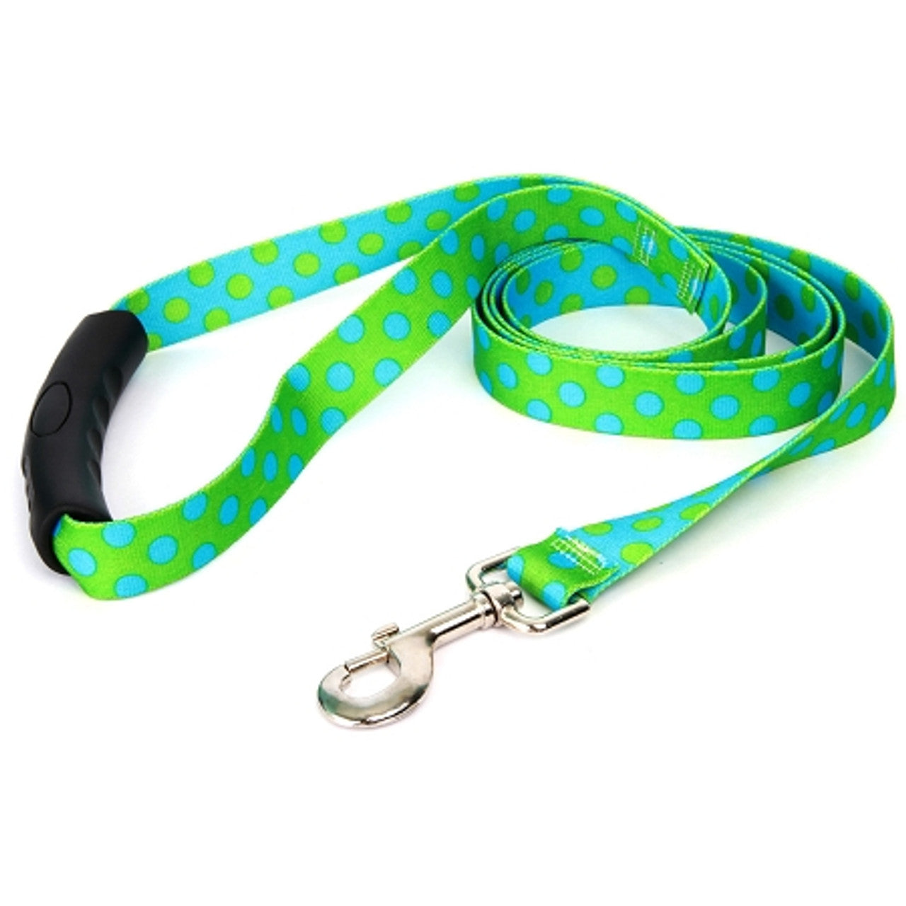 Green and Blue Polka Dot Dog Leash