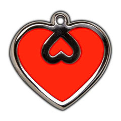 Red Heart Dog ID Tag - With Engraving