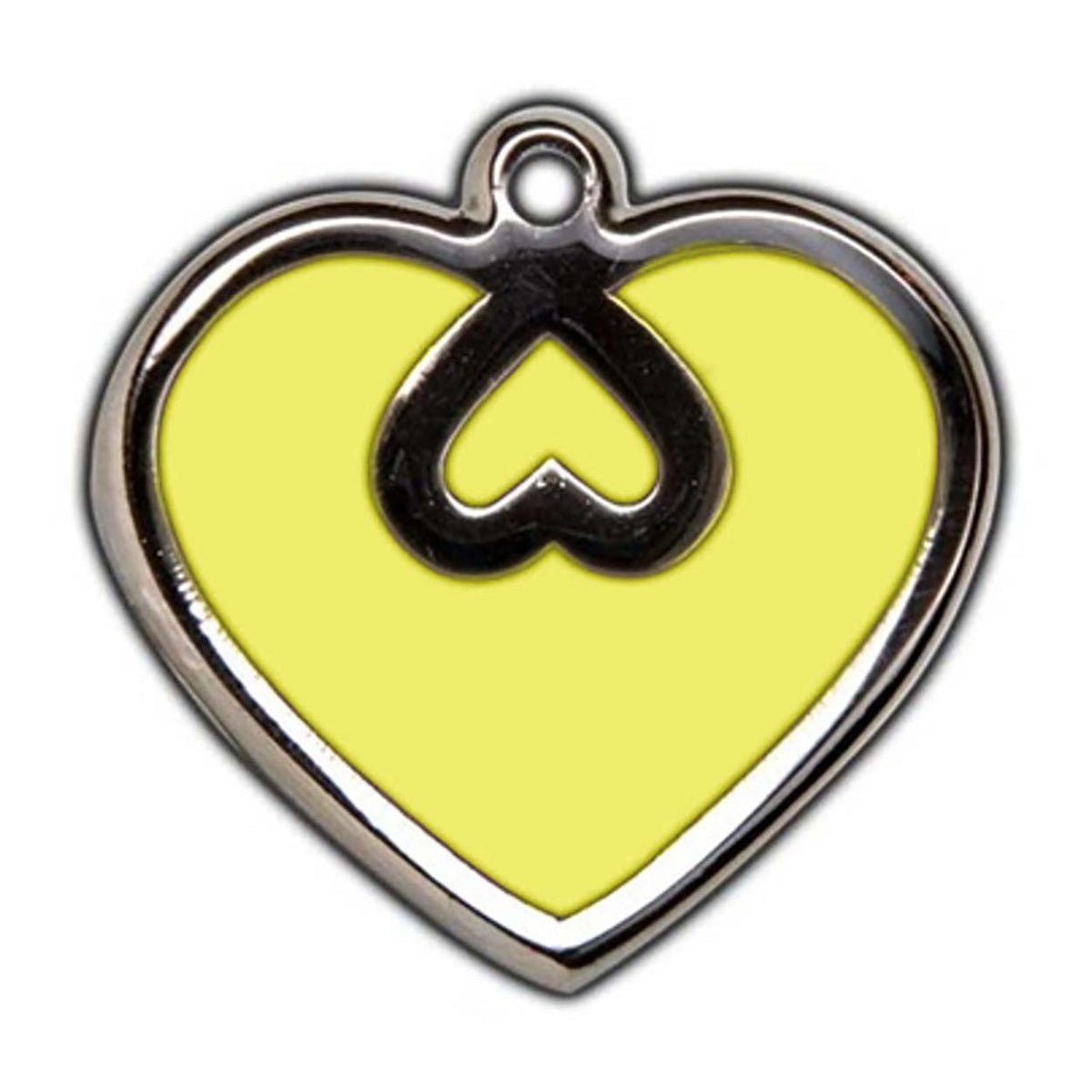 Yellow Heart Dog ID Tag - With Engraving