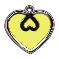 Yellow Heart Dog ID Tag - With Engraving