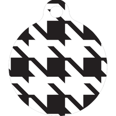 Houndstooth White and Black HD Dog ID Tag