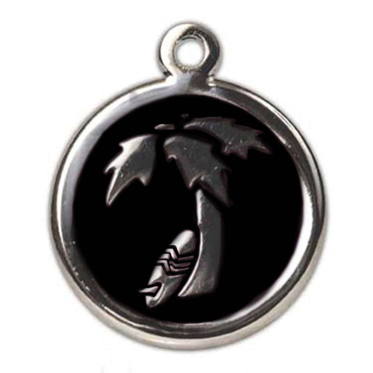 Black Island Palm Dog ID Tag - With Engraving