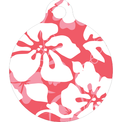 Island Floral Pink HD Dog ID Tag