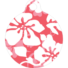 Island Floral Pink HD Dog ID Tag