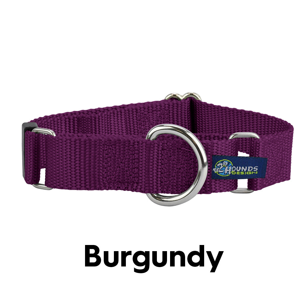 5/8″ and 1″ Burgundy Nylon Dog Collar