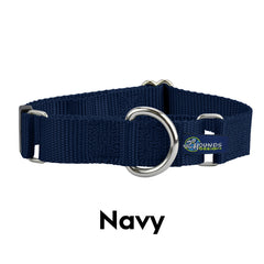 5/8" and 1" Navy Blue Nylon Martingale Dog Collar